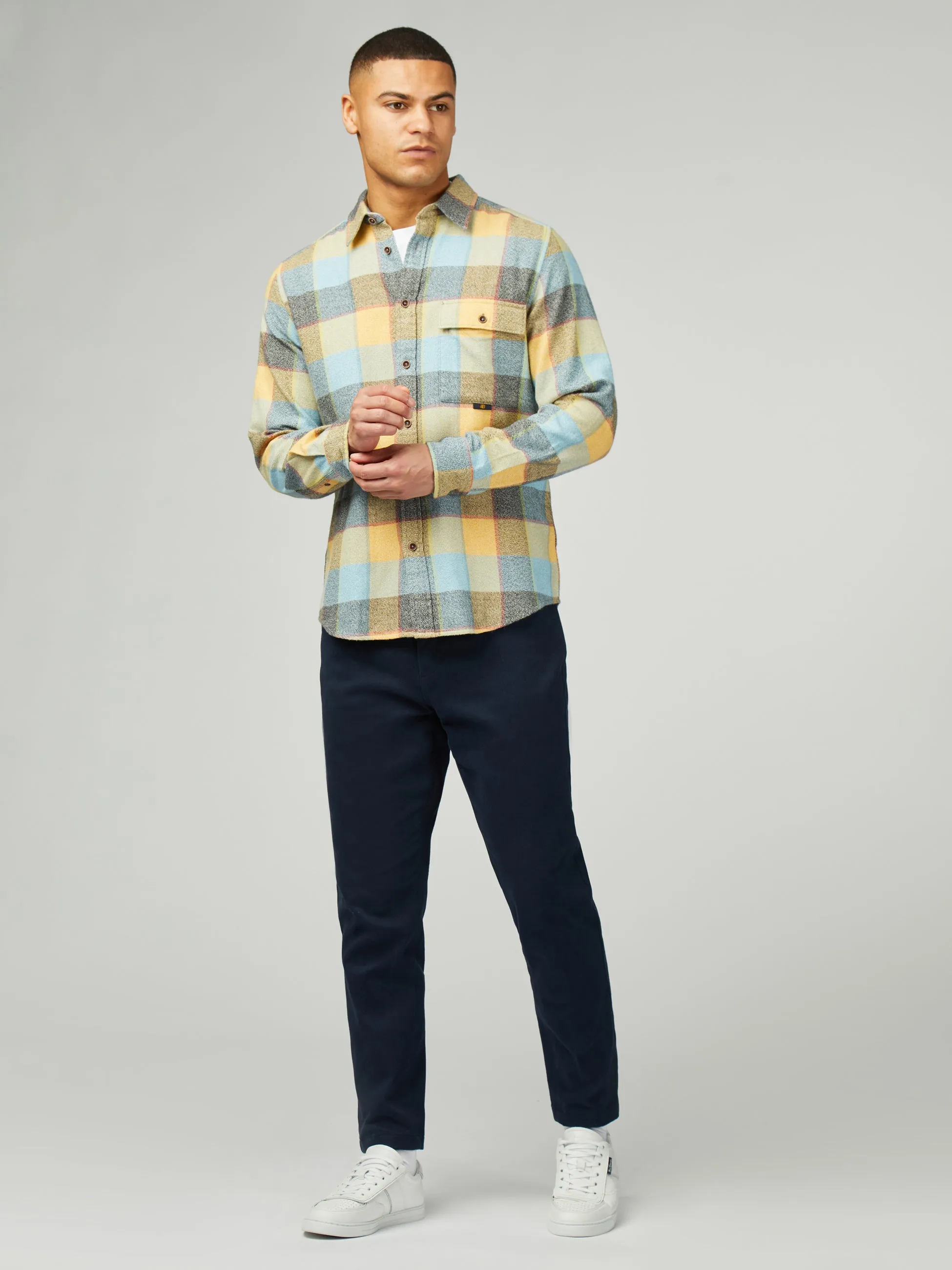 B By Ben Sherman Diffused Pop Check - Yellow sold by Ben Sherman product image thumbnail 2