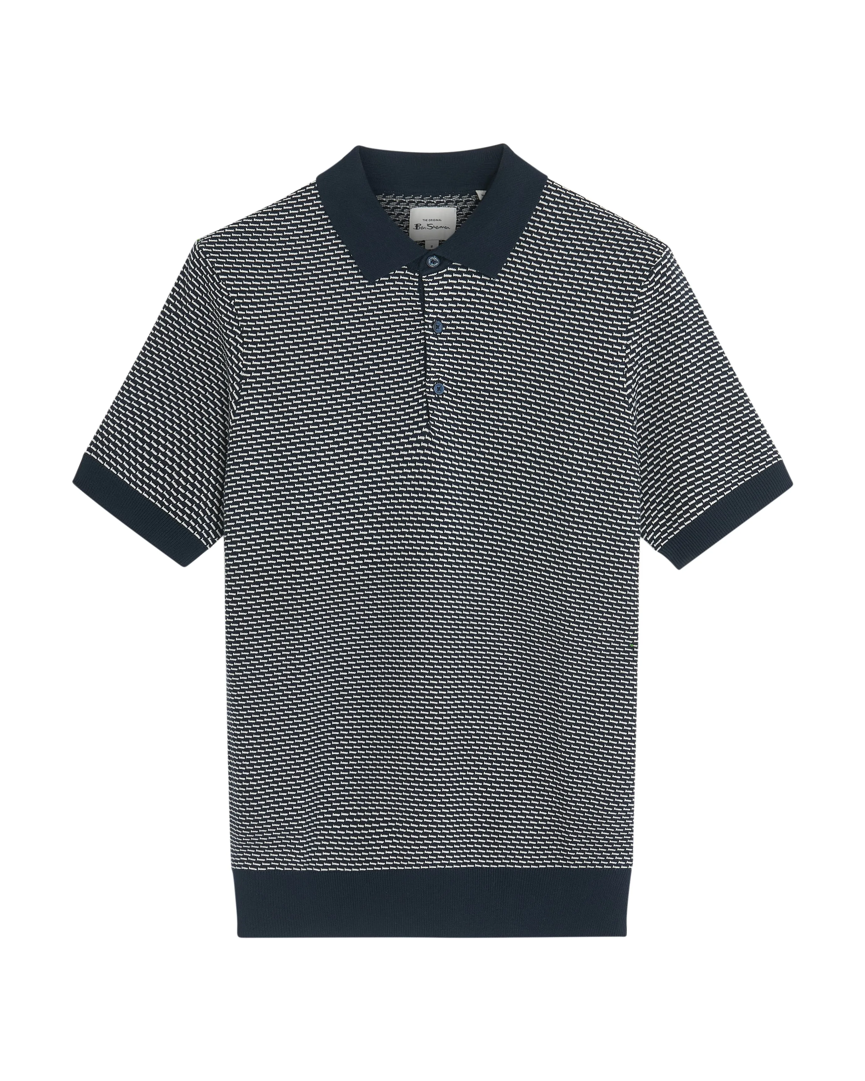 Bicoloured Textured Polo - Dark Navy sold by Ben Sherman product image thumbnail 5