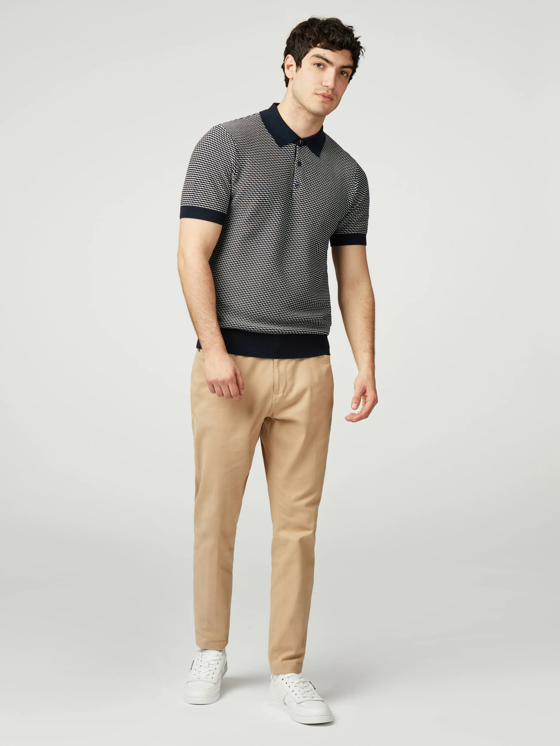 Bicoloured Textured Polo - Dark Navy sold by Ben Sherman product image thumbnail 2