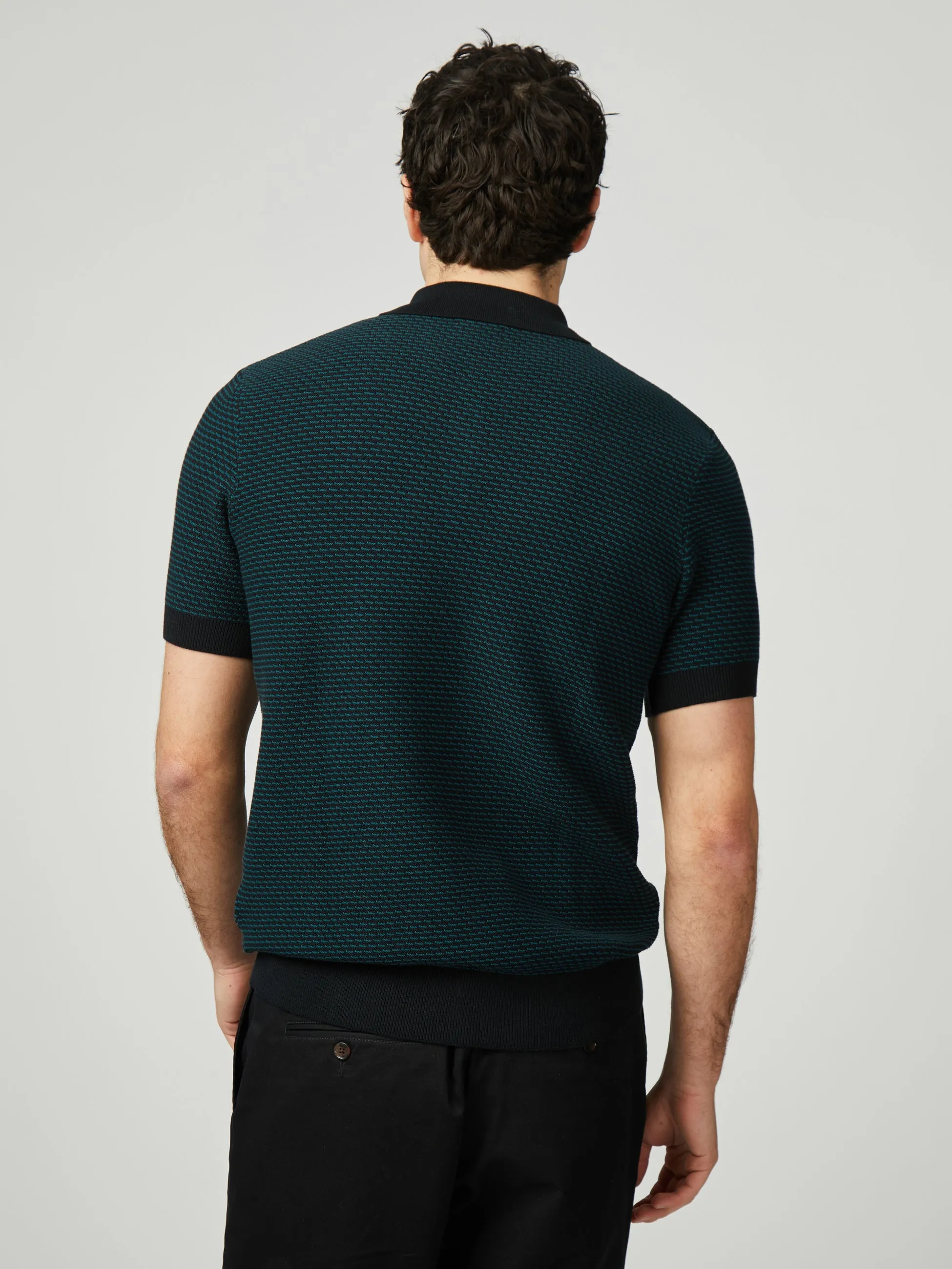 Bicoloured Textured Polo - Black sold by Ben Sherman product image thumbnail 3