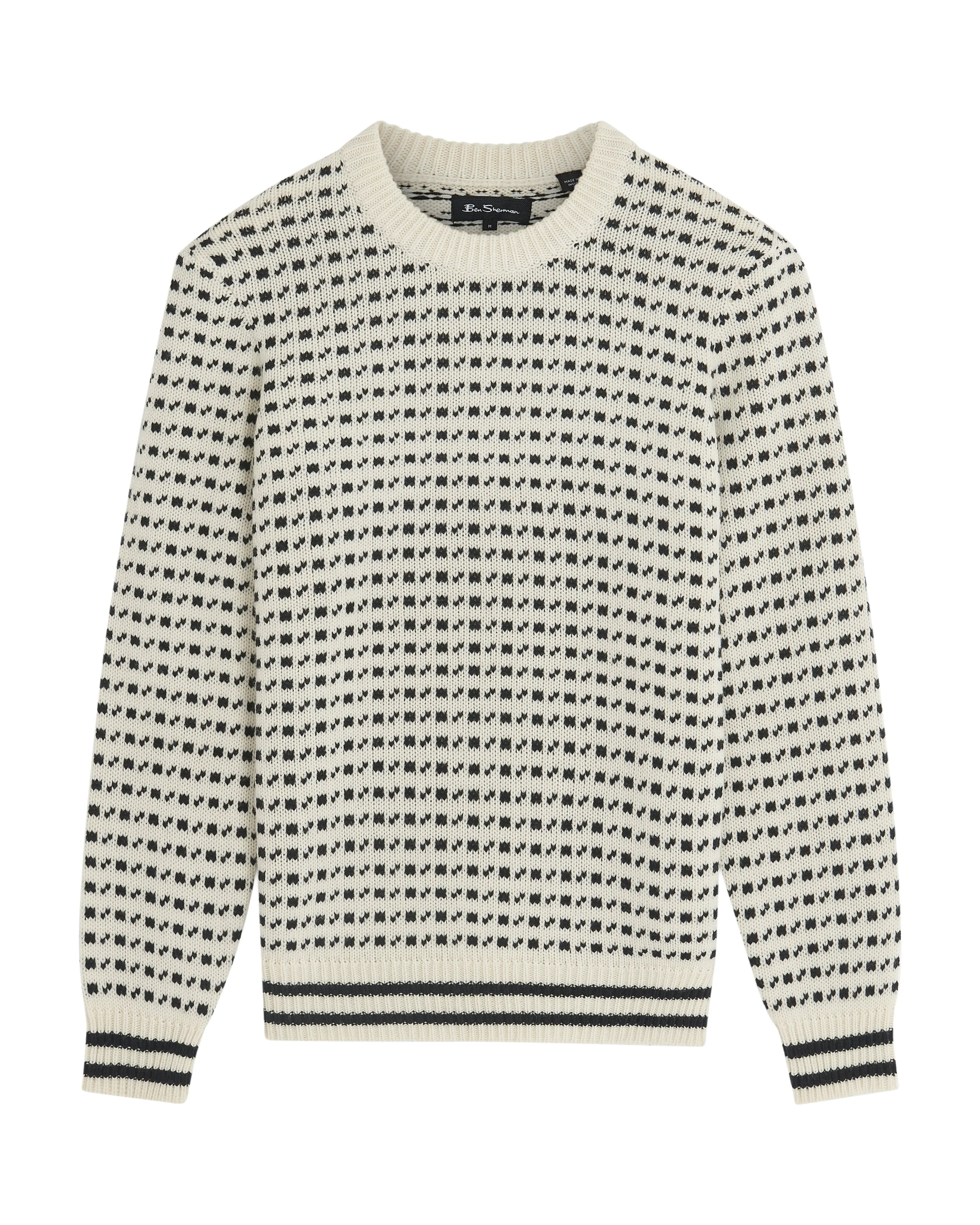 B By Ben Sherman Jacquard Crew - Ivory sold by Ben Sherman product image thumbnail 5