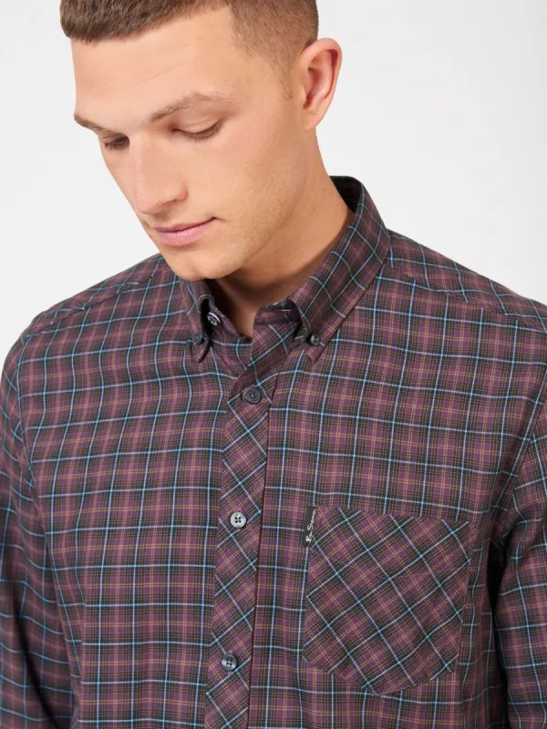 Signature House Tartan Shirt - Plum sold by Ben Sherman