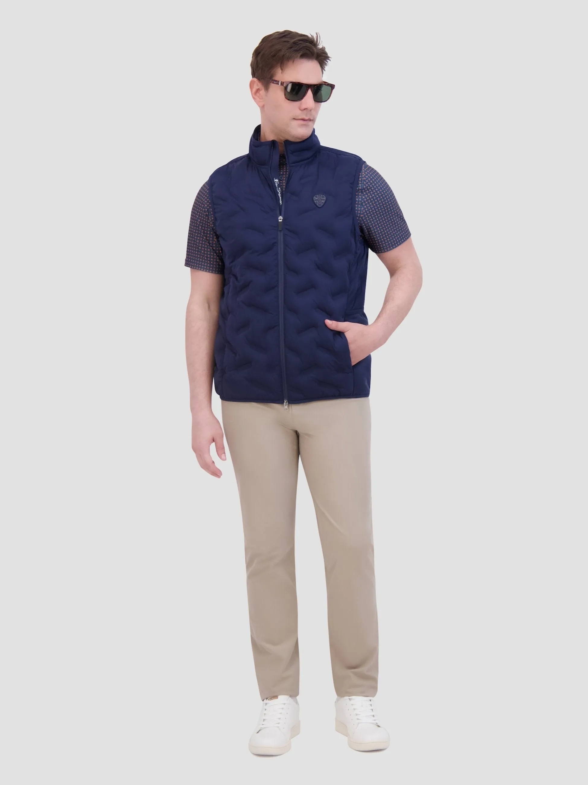 4Way Stretch Seamless Quilt Vest - Navy sold by Ben Sherman product image thumbnail 3