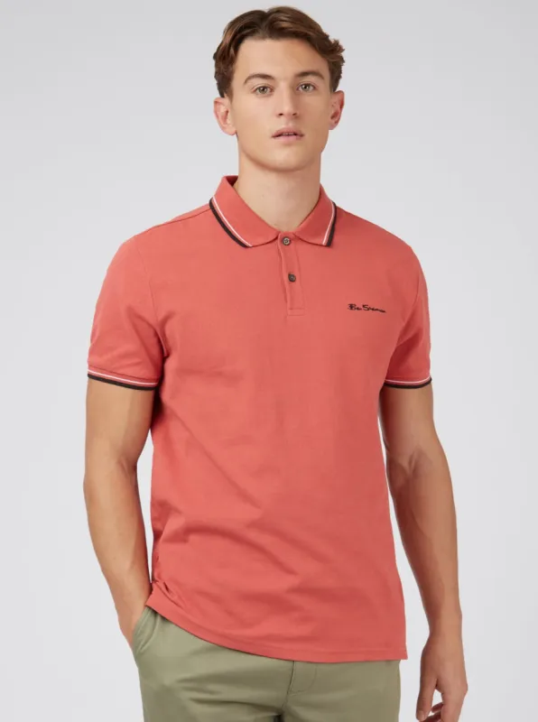 Signature Organic Cotton Polo - Raspberry sold by Ben Sherman