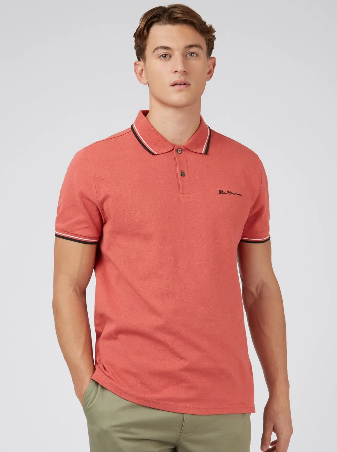 Signature Organic Cotton Polo - Raspberry sold by Ben Sherman
