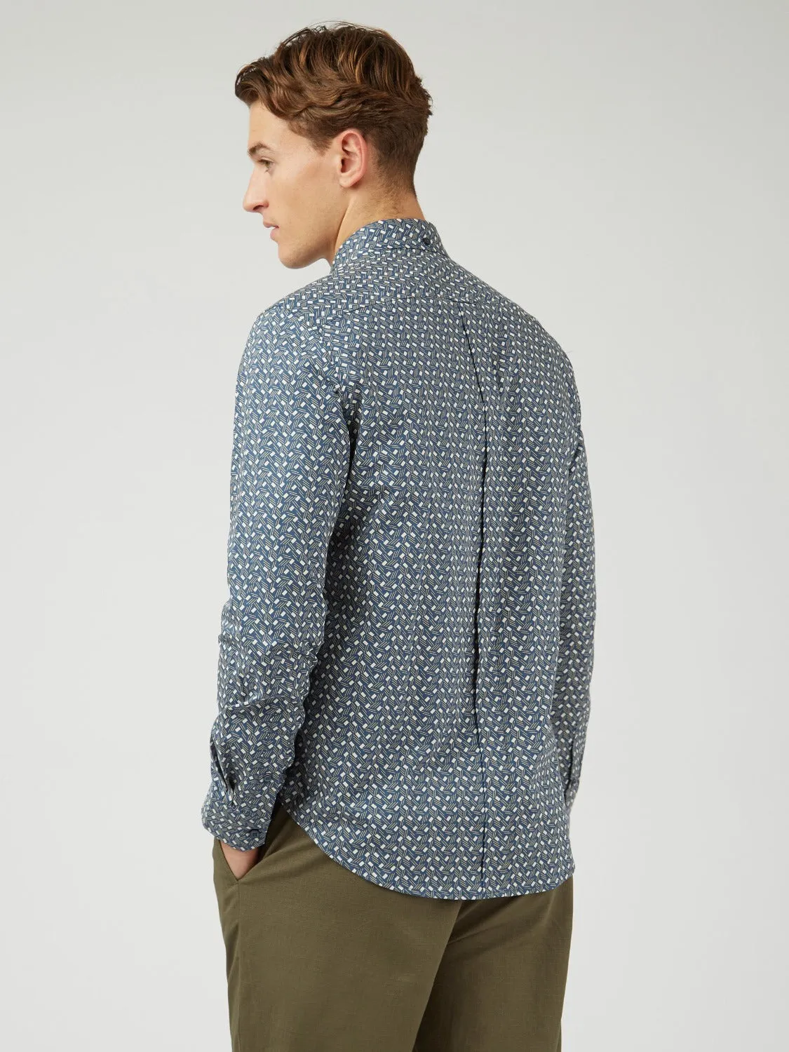 Mod Dash Print Long-Sleeve Shirt - Blue sold by Ben Sherman product image thumbnail 5