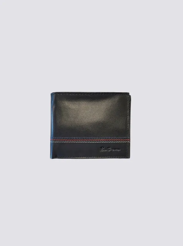 Gillespie Bill Fold Leather Wallet - Black sold by Ben Sherman