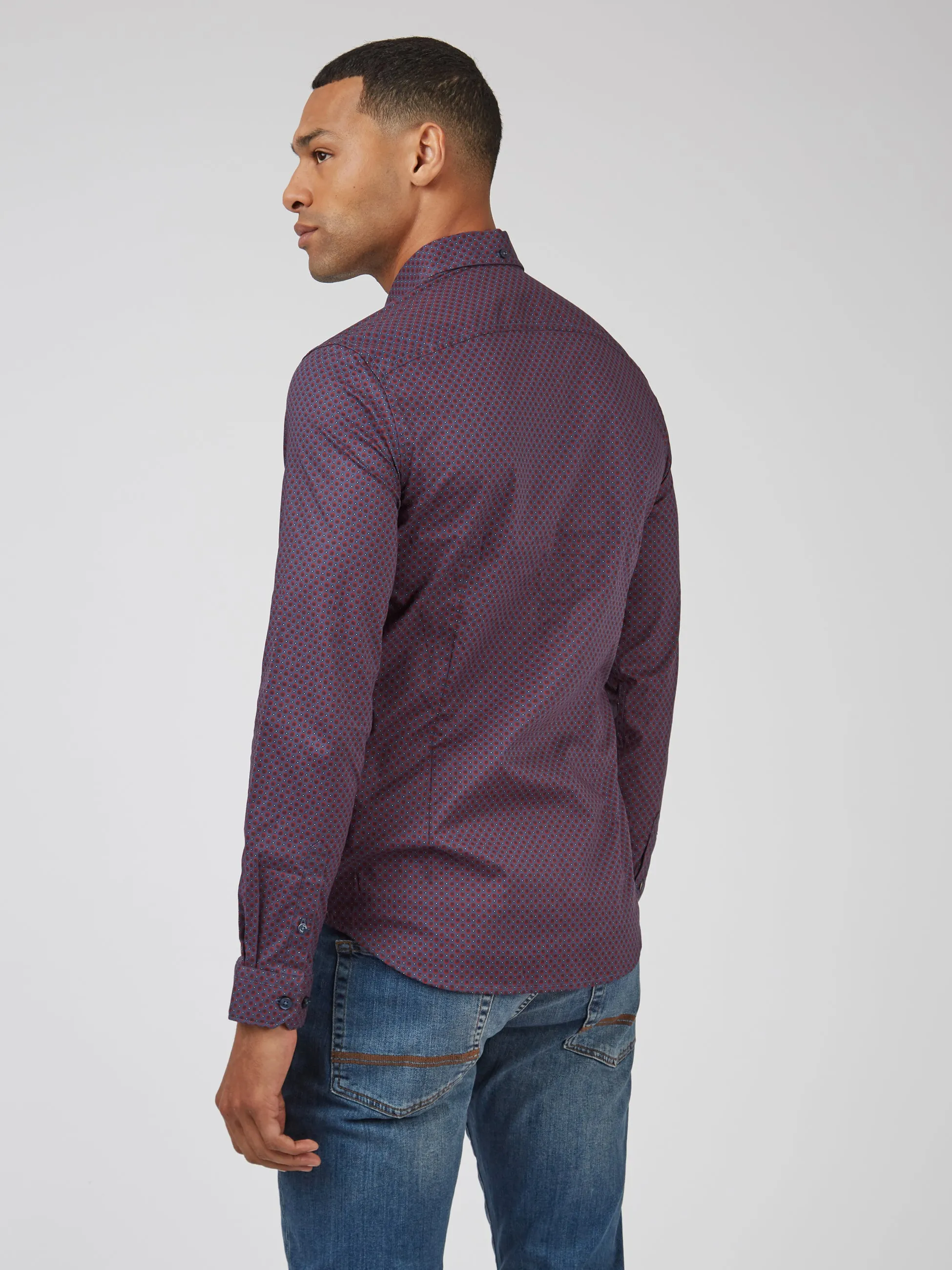 Slim Fit Geo Print Long-Sleeve Shirt sold by Ben Sherman product image thumbnail 5