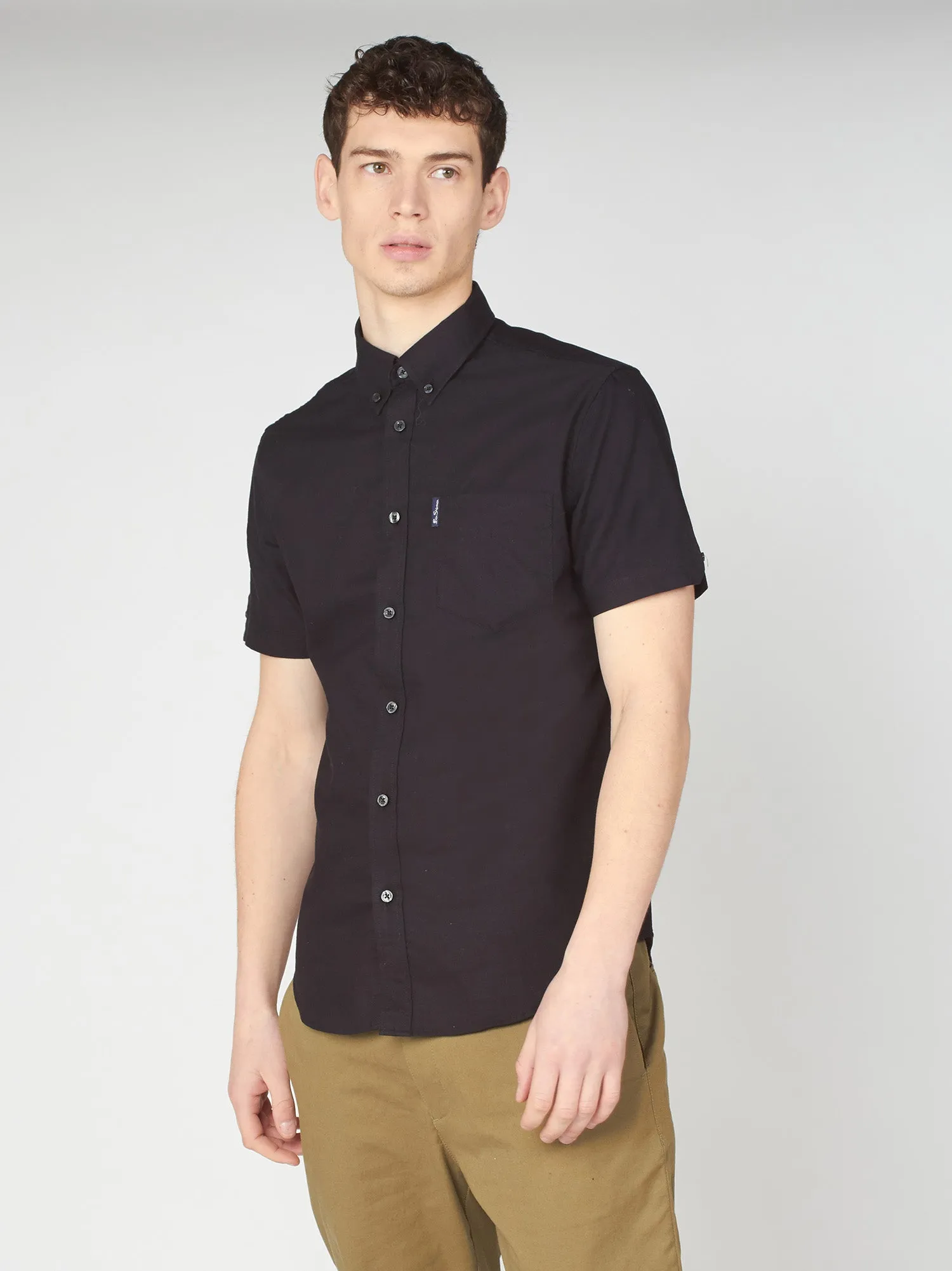 Short-Sleeve Signature Oxford Shirt - Barely Black sold by Ben Sherman