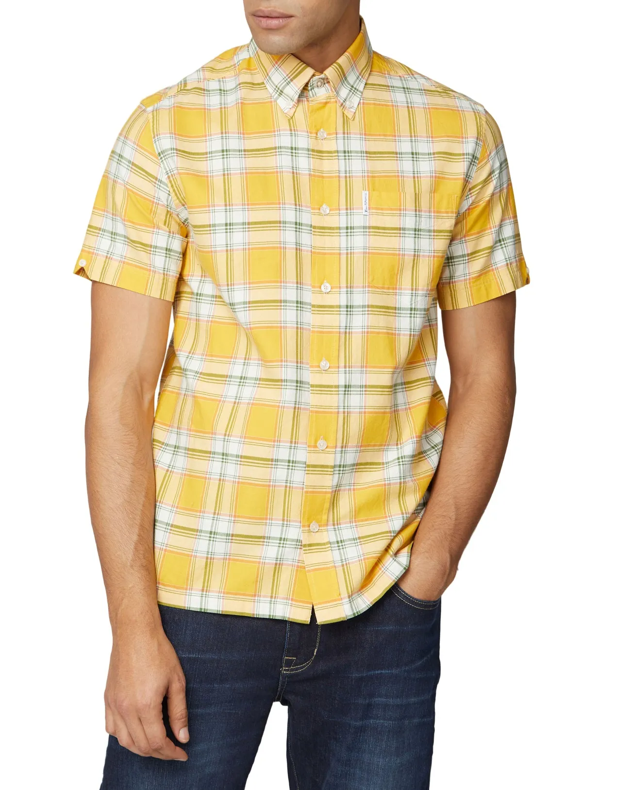 Short-Sleeve Archive Melody Check Shirt - Dijon sold by Ben Sherman
