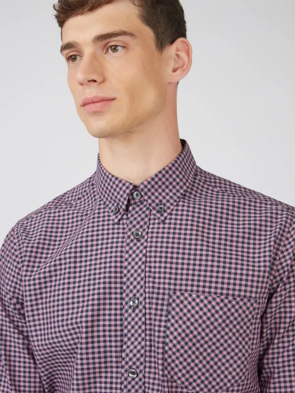 Signature Long-Sleeve Gingham Shirt - Violet sold by Ben Sherman
