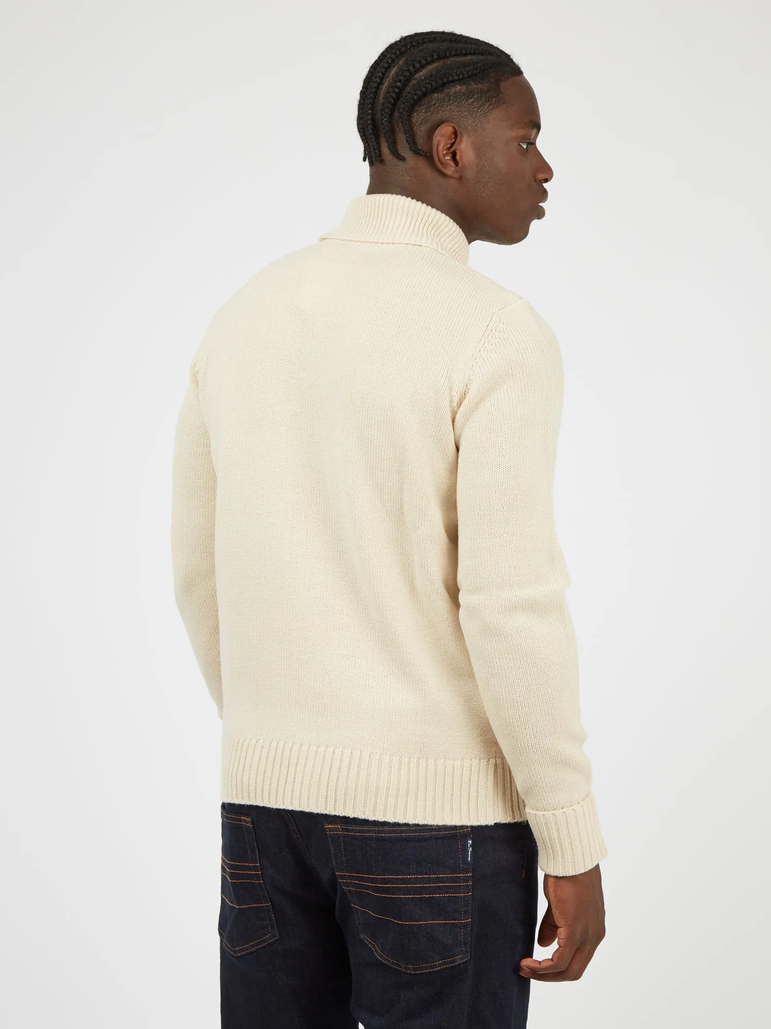 Patterned Knit Roll-Neck Sweater - Ivory sold by Ben Sherman product image thumbnail 2