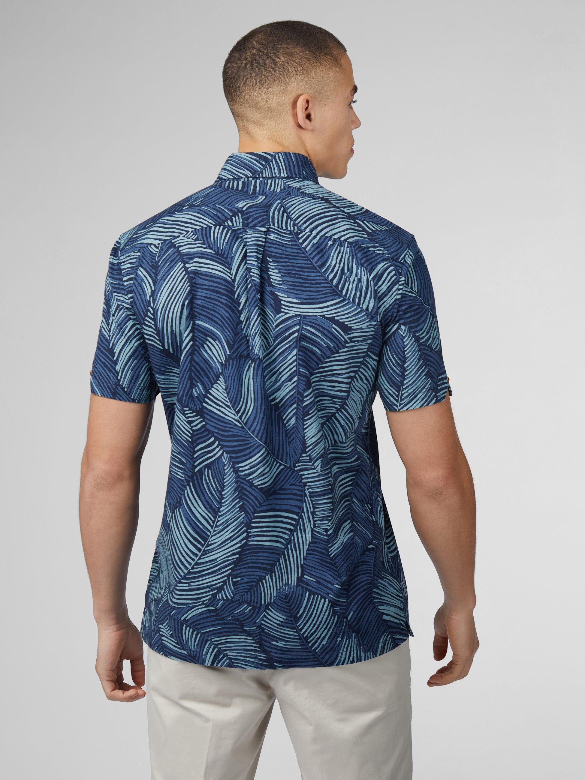 B by Ben Sherman Abstract Leaf Print - Blue Denim sold by Ben Sherman product image thumbnail 3