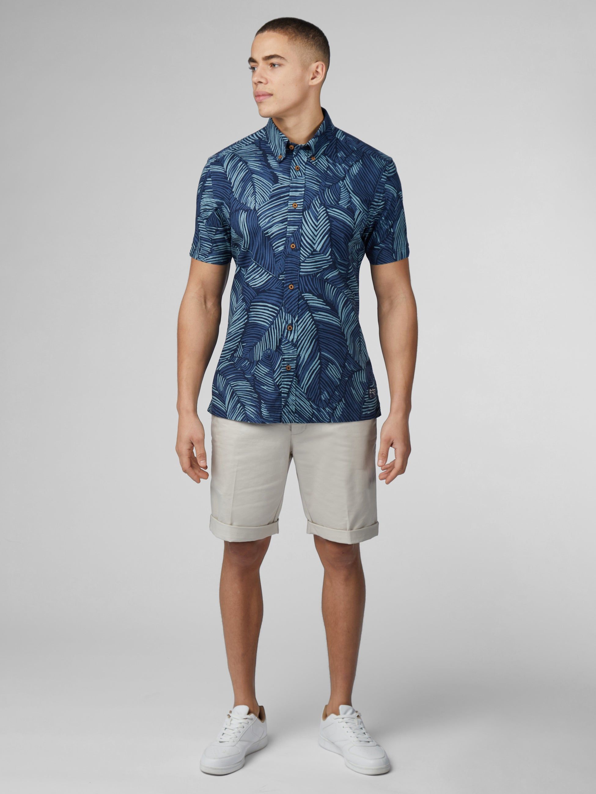 B by Ben Sherman Abstract Leaf Print - Blue Denim sold by Ben Sherman product image thumbnail 2