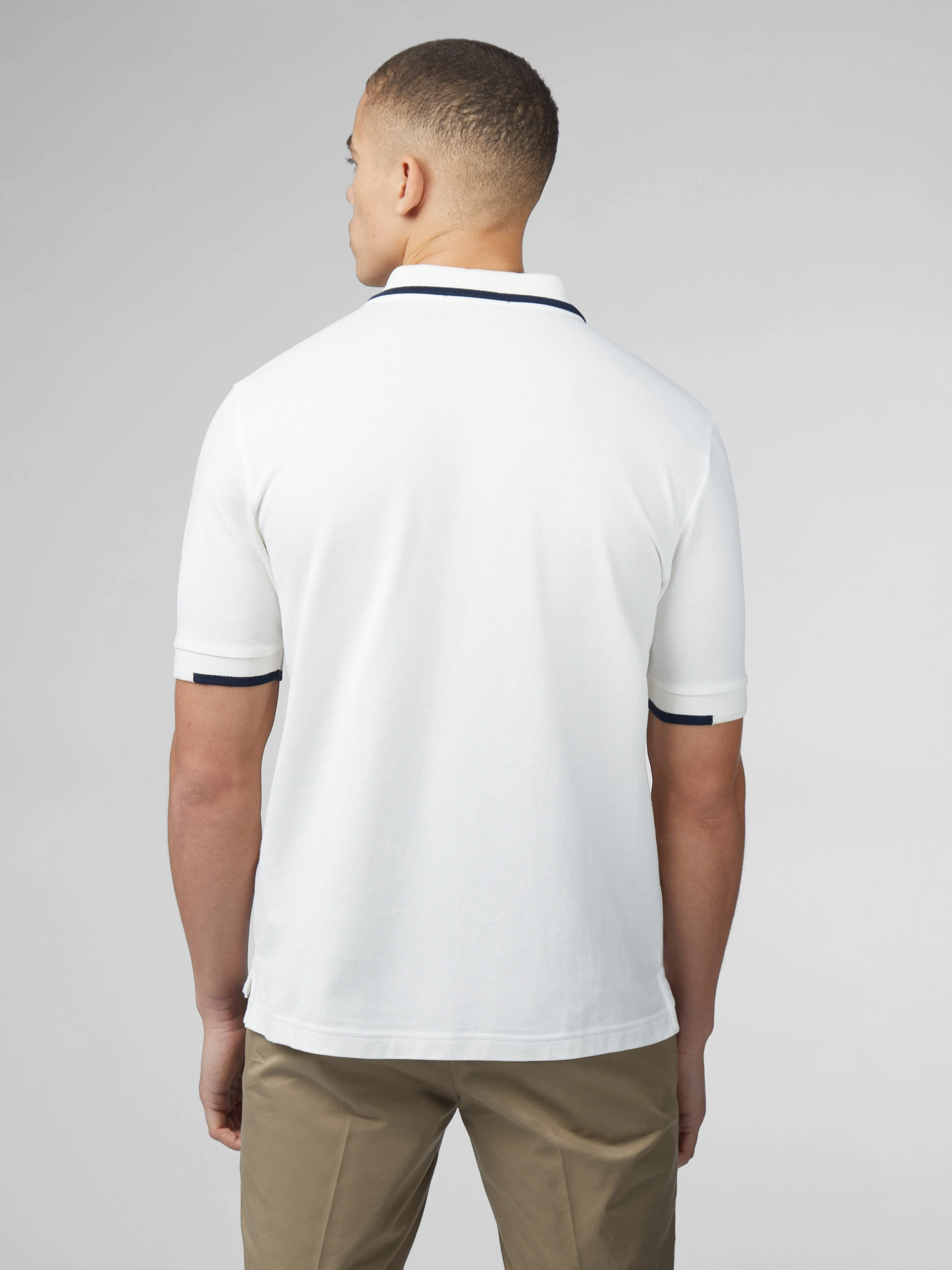 B by Ben Sherman Sports Club Embroidered Polo - Snow White sold by Ben Sherman product image thumbnail 3