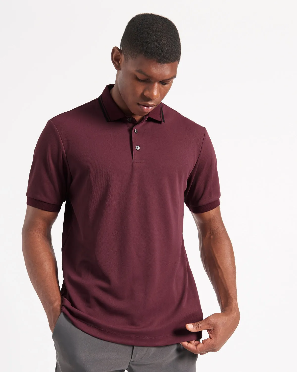 360 Motion Stretch Polo - Burgundy sold by Ben Sherman