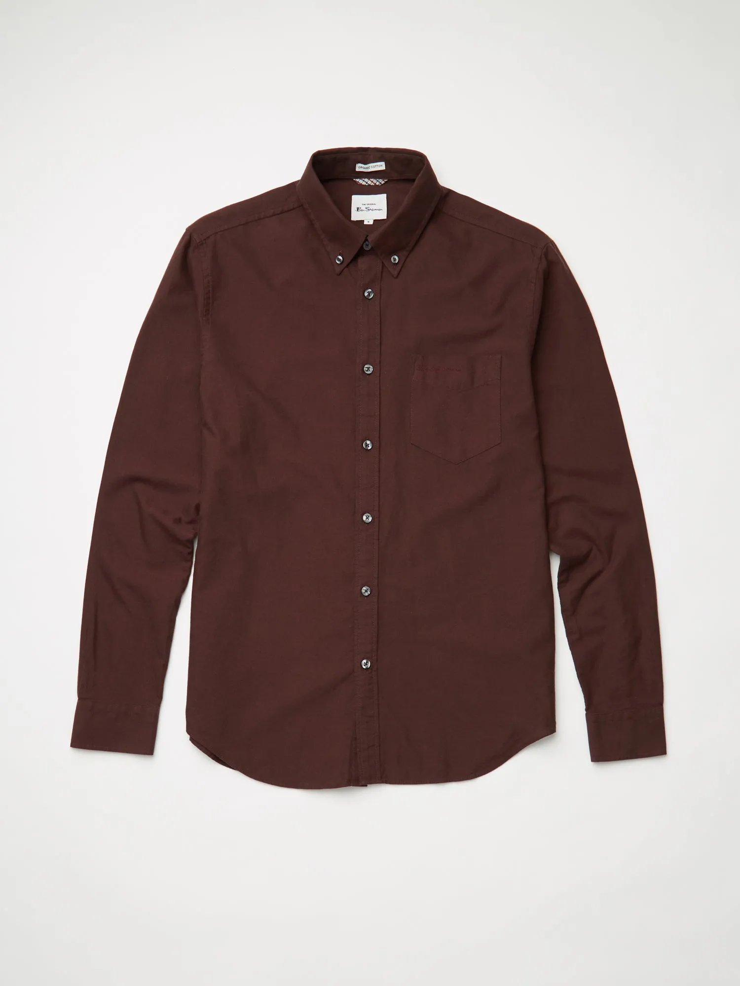 Signature Organic Long-Sleeve Oxford Shirt - Bordeaux sold by Ben Sherman product image thumbnail 4
