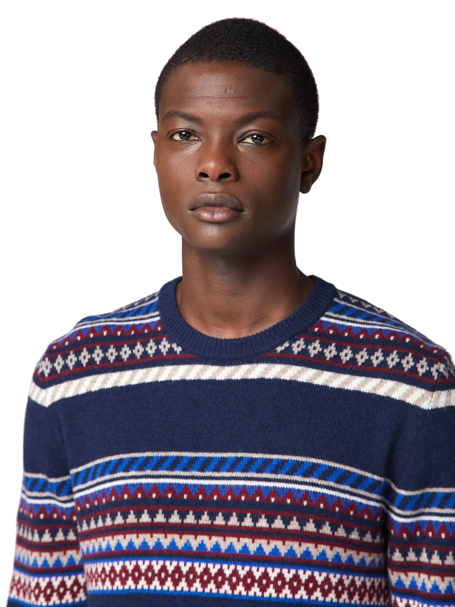 Placed Geo Fair Isle Sweater - Dark Navy sold by Ben Sherman product image thumbnail 3