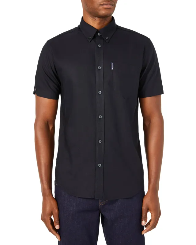 Short-Sleeve Signature Oxford Shirt - Black sold by Ben Sherman