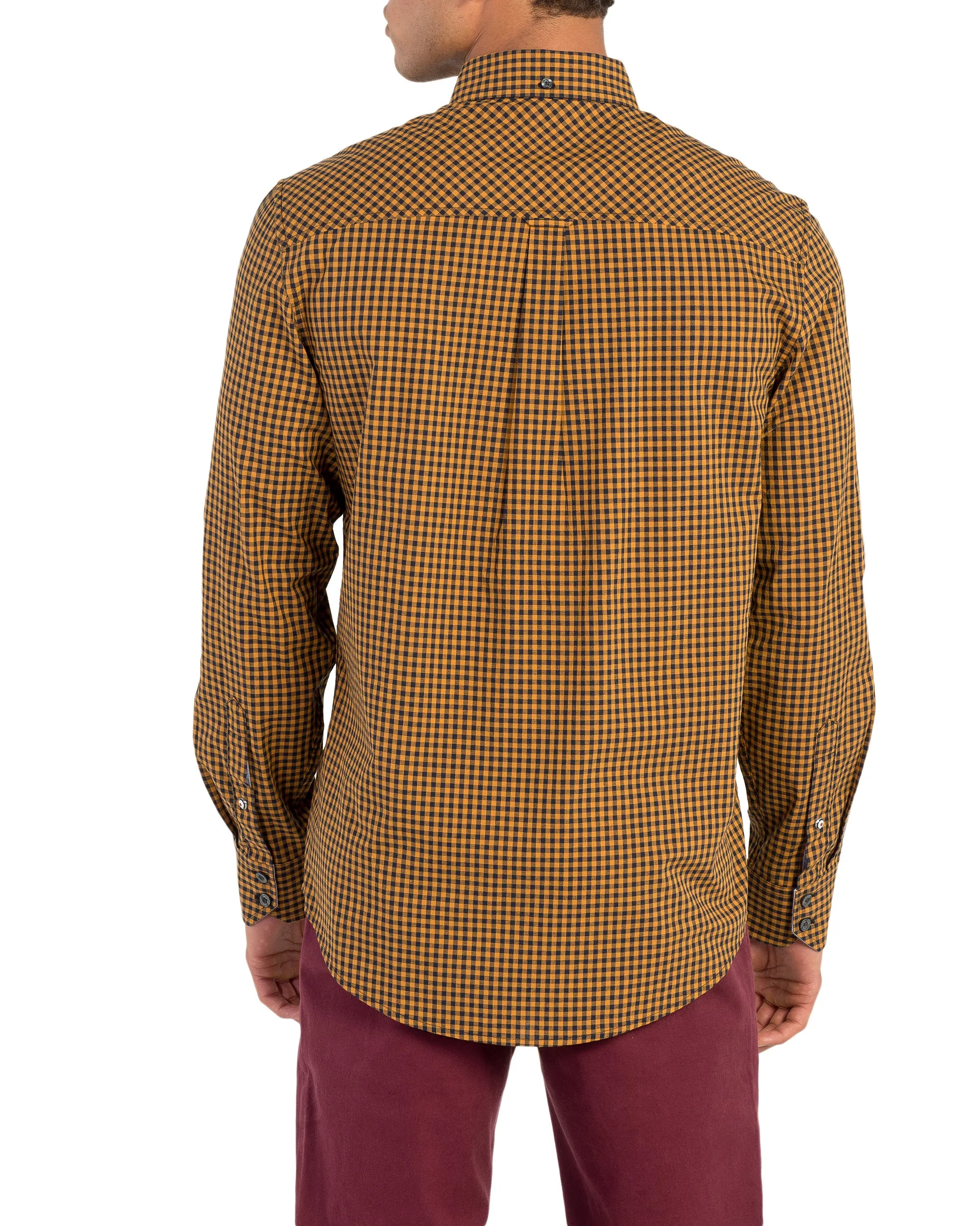 Long-Sleeve Classic Gingham Shirt - Mustard sold by Ben Sherman product image thumbnail 2