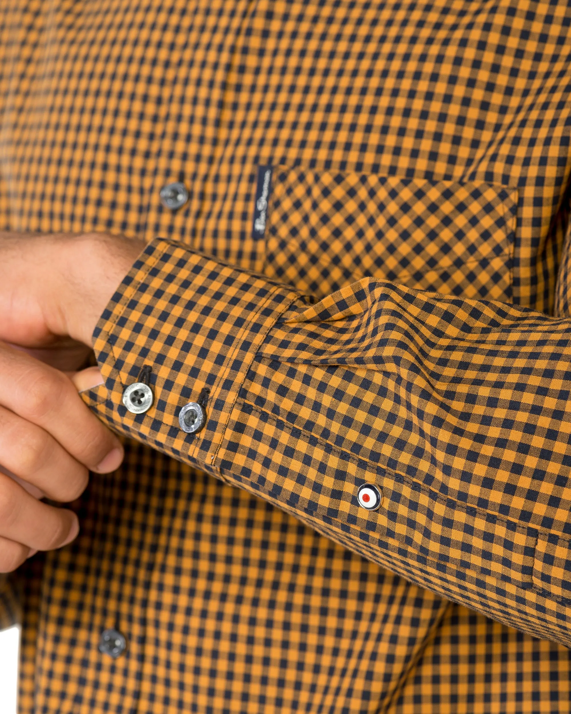 Long-Sleeve Classic Gingham Shirt - Mustard sold by Ben Sherman product image thumbnail 4