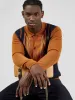 Iconic Vertical-Stripe Button-Through Mod Polo - Caramel sold by Ben Sherman