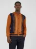 Iconic Vertical-Stripe Button-Through Mod Polo - Caramel sold by Ben Sherman