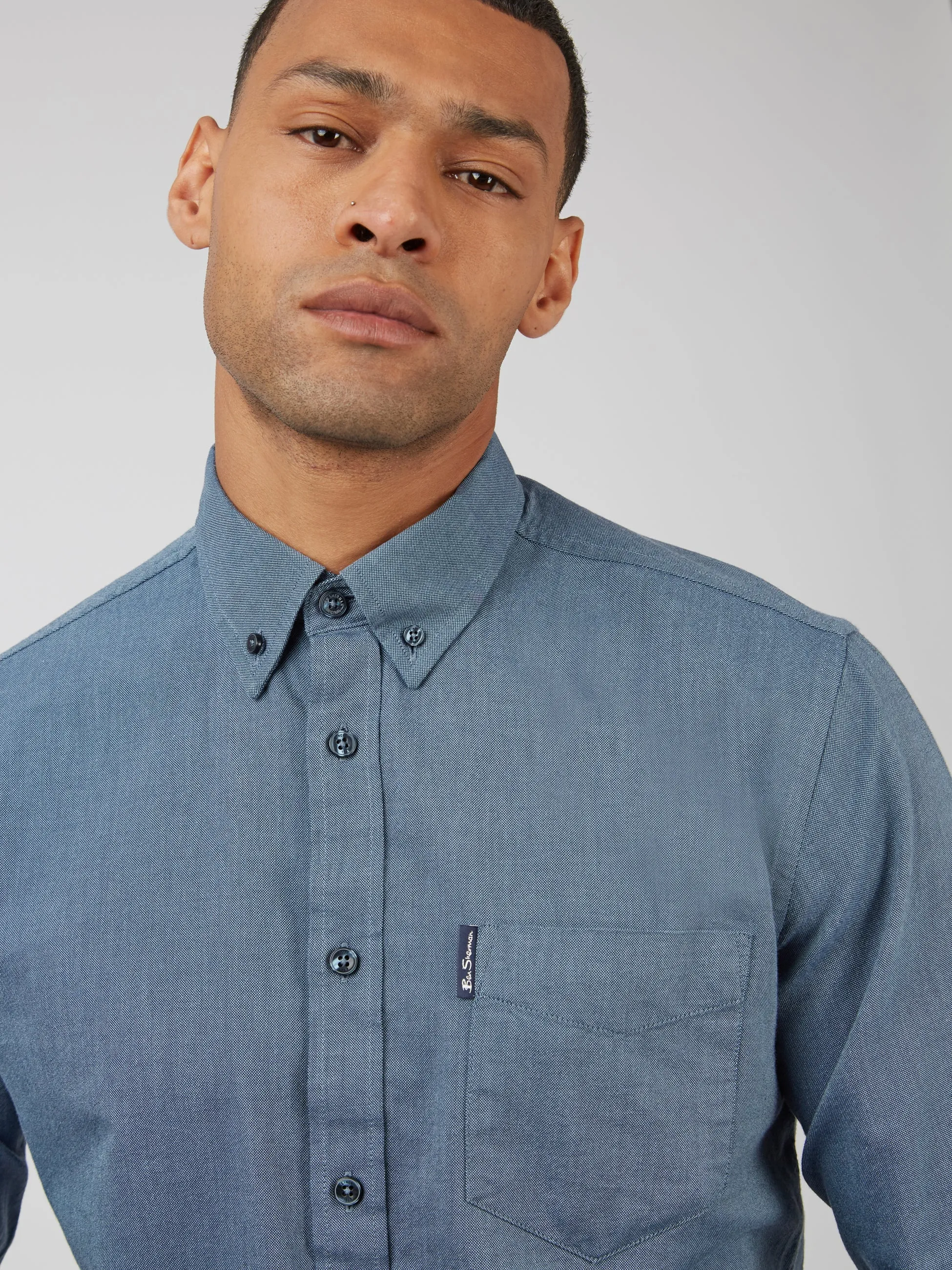 Signature Organic Oxford Shirt - Dark Blue sold by Ben Sherman product image thumbnail 4