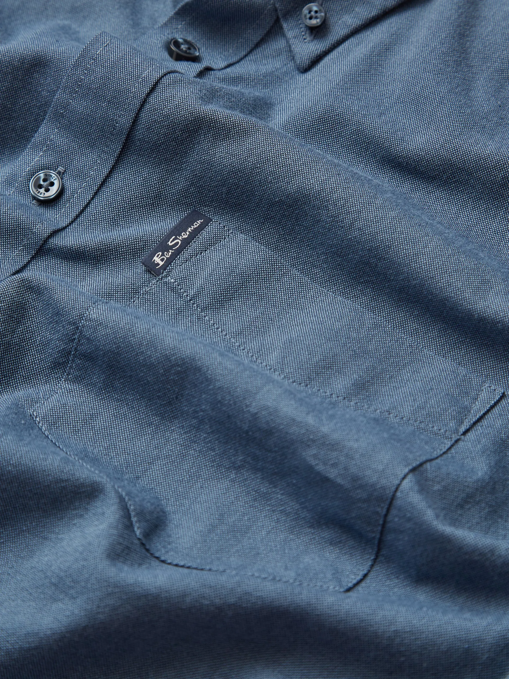 Signature Organic Oxford Shirt - Dark Blue sold by Ben Sherman product image thumbnail 3