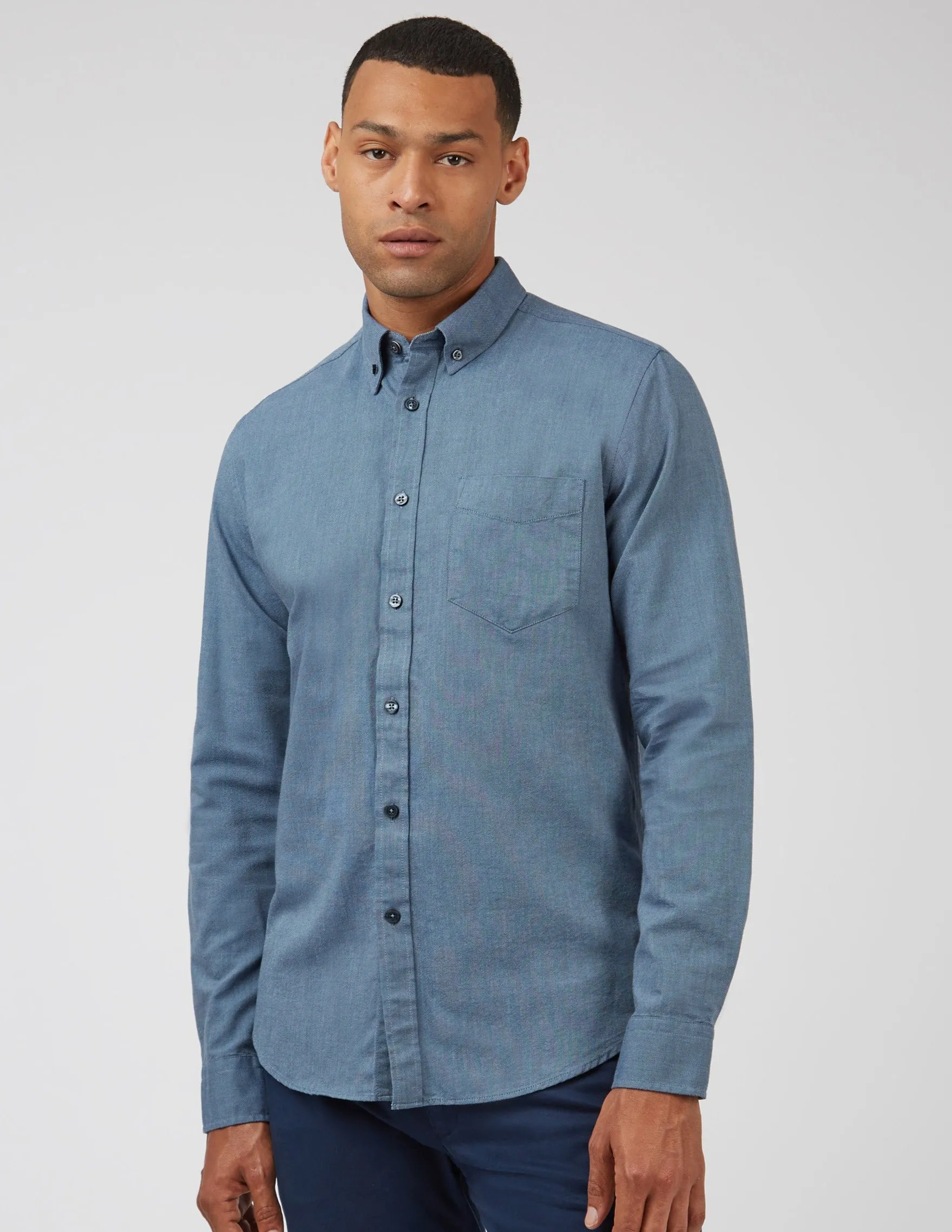 Signature Organic Oxford Shirt - Dark Blue sold by Ben Sherman