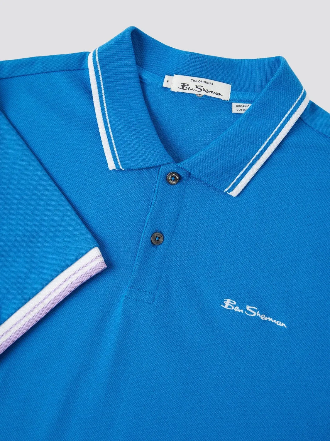 Signature Organic Cotton Polo - Blue sold by Ben Sherman product image thumbnail 2