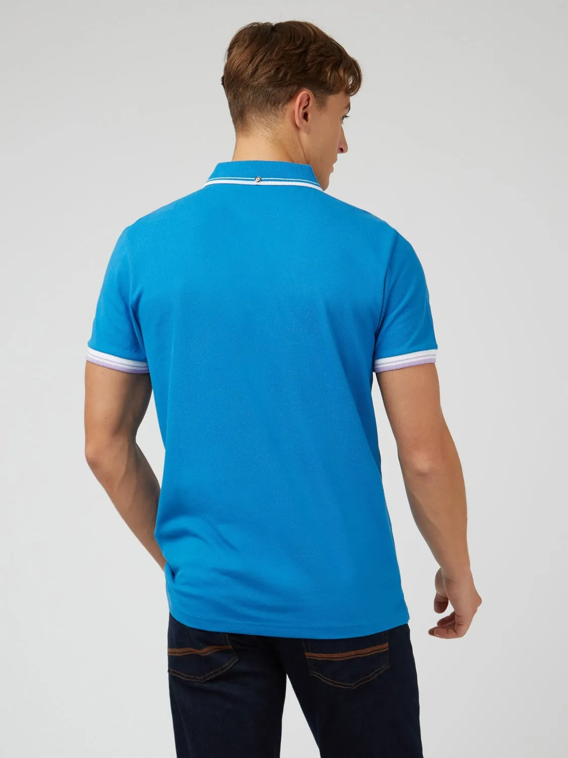 Signature Organic Cotton Polo - Blue sold by Ben Sherman product image thumbnail 4