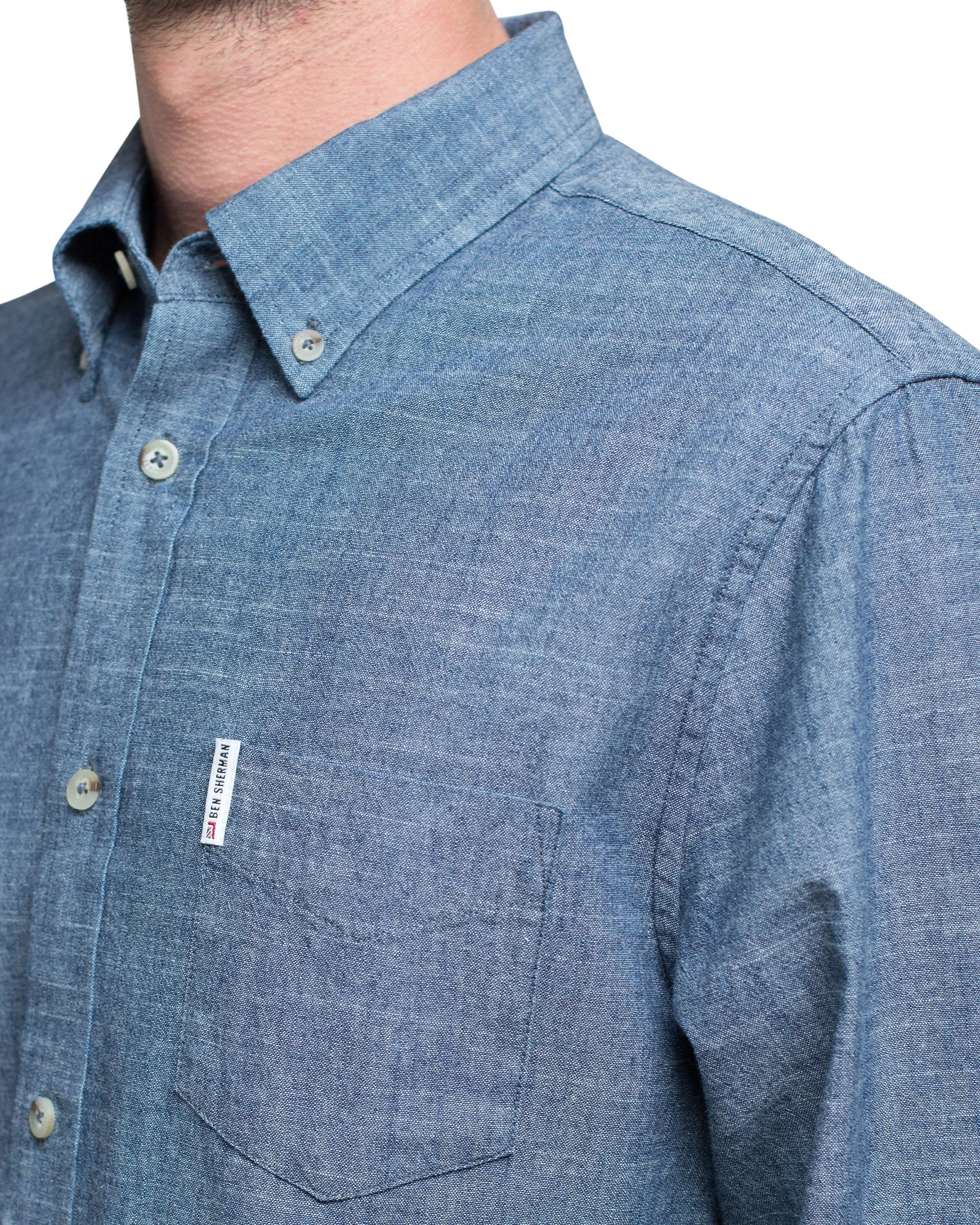 Long-Sleeve Chambray Woven Shirt - Navy Blazer sold by Ben Sherman product image thumbnail 4
