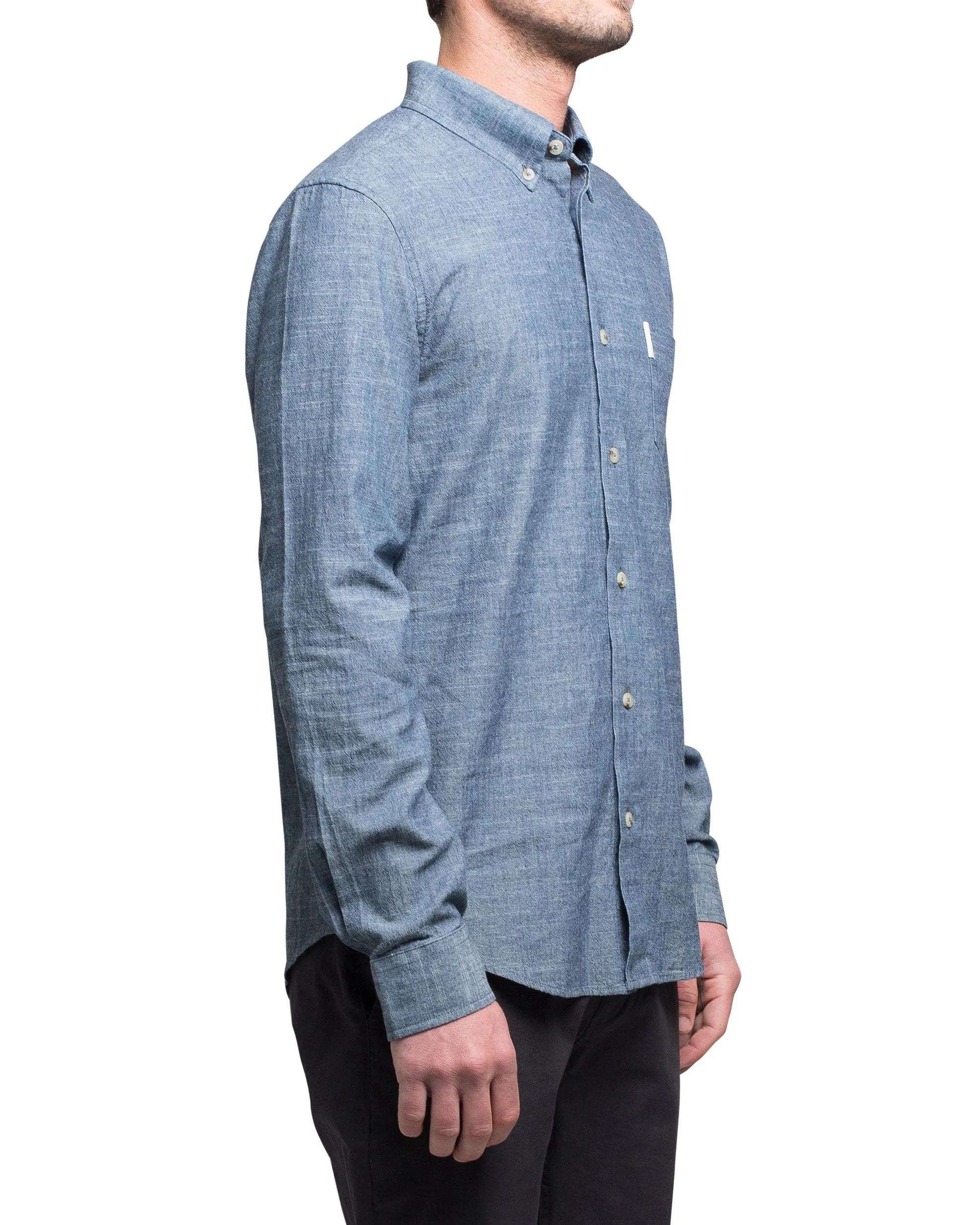 Long-Sleeve Chambray Woven Shirt - Navy Blazer sold by Ben Sherman product image thumbnail 3