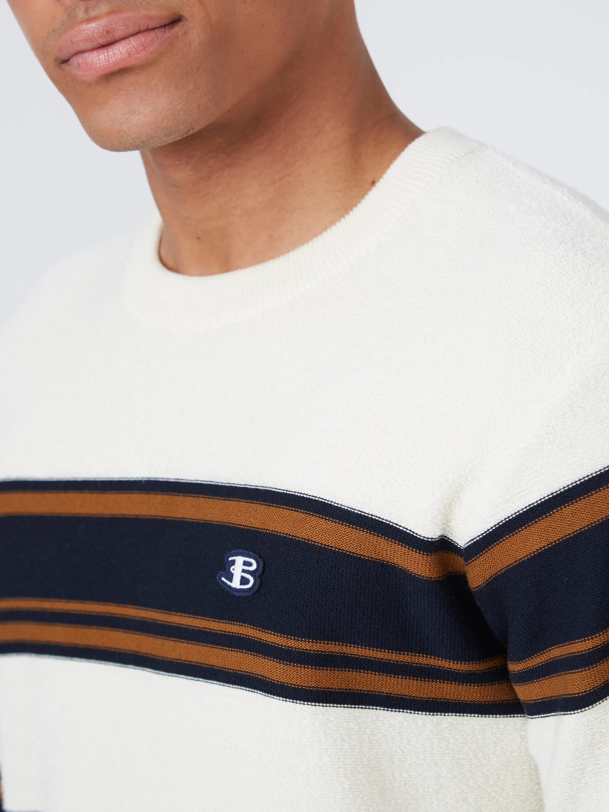 B by Ben Sherman Striped Chunky Knit Sweater - Ivory sold by Ben Sherman product image thumbnail 3