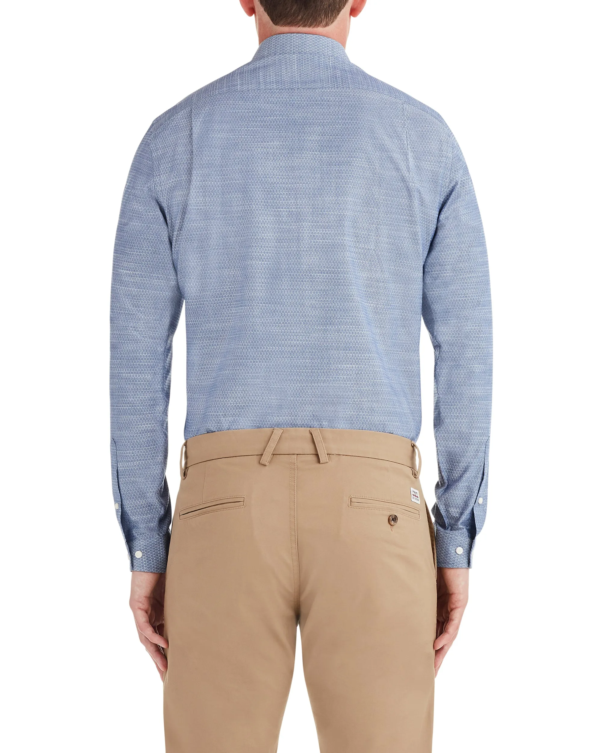 Navy Slub Argyle Dobby Slim Fit Dress Shirt sold by Ben Sherman product image thumbnail 2