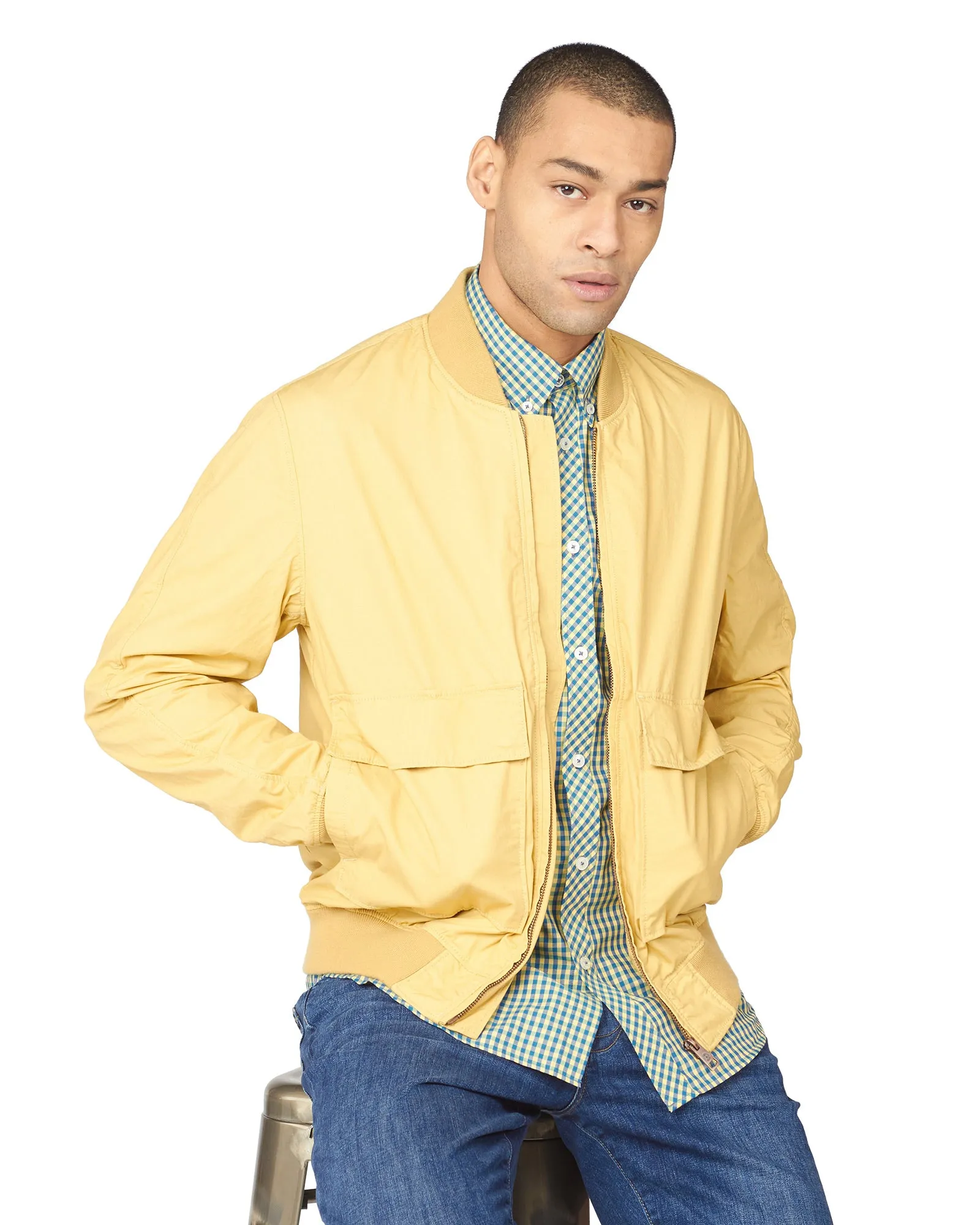 Laundered Bomber Jacket - Pale Yellow sold by Ben Sherman product image thumbnail 4