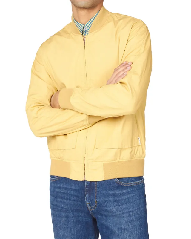 Laundered Bomber Jacket - Pale Yellow made by Ben Sherman