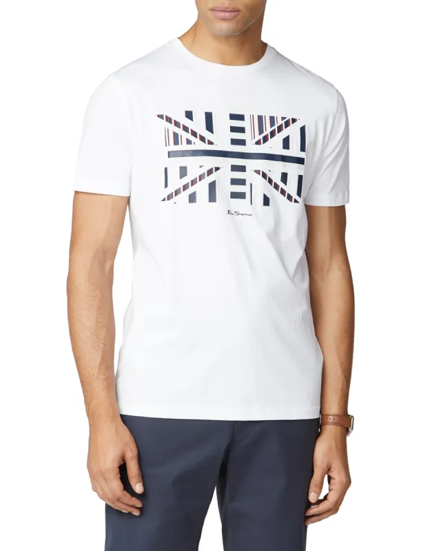 Union Jack Influence Chevron Block Tee - White sold by Ben Sherman
