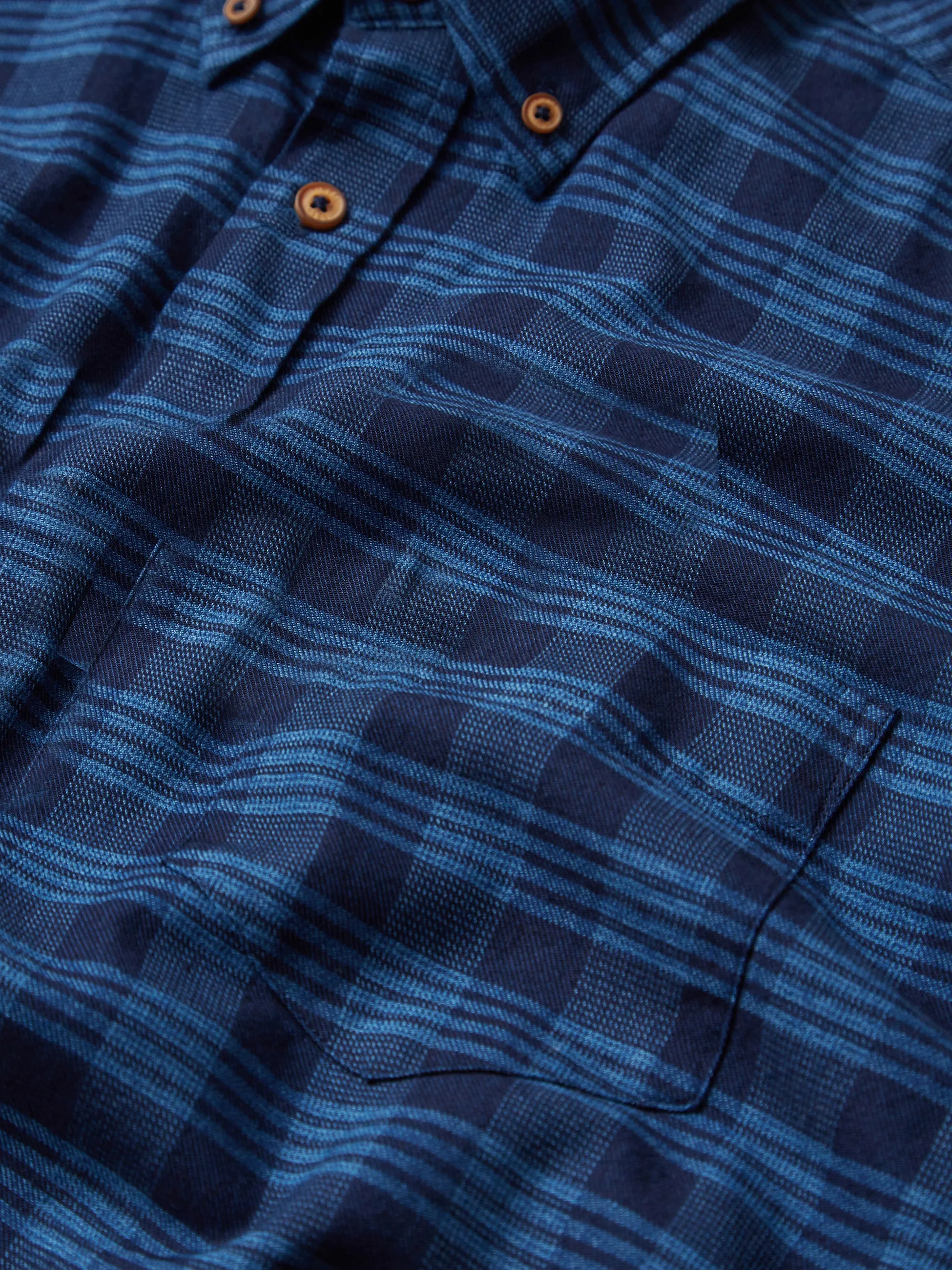 Indigo Gingham Check Long-Sleeve Shirt sold by Ben Sherman product image thumbnail 2