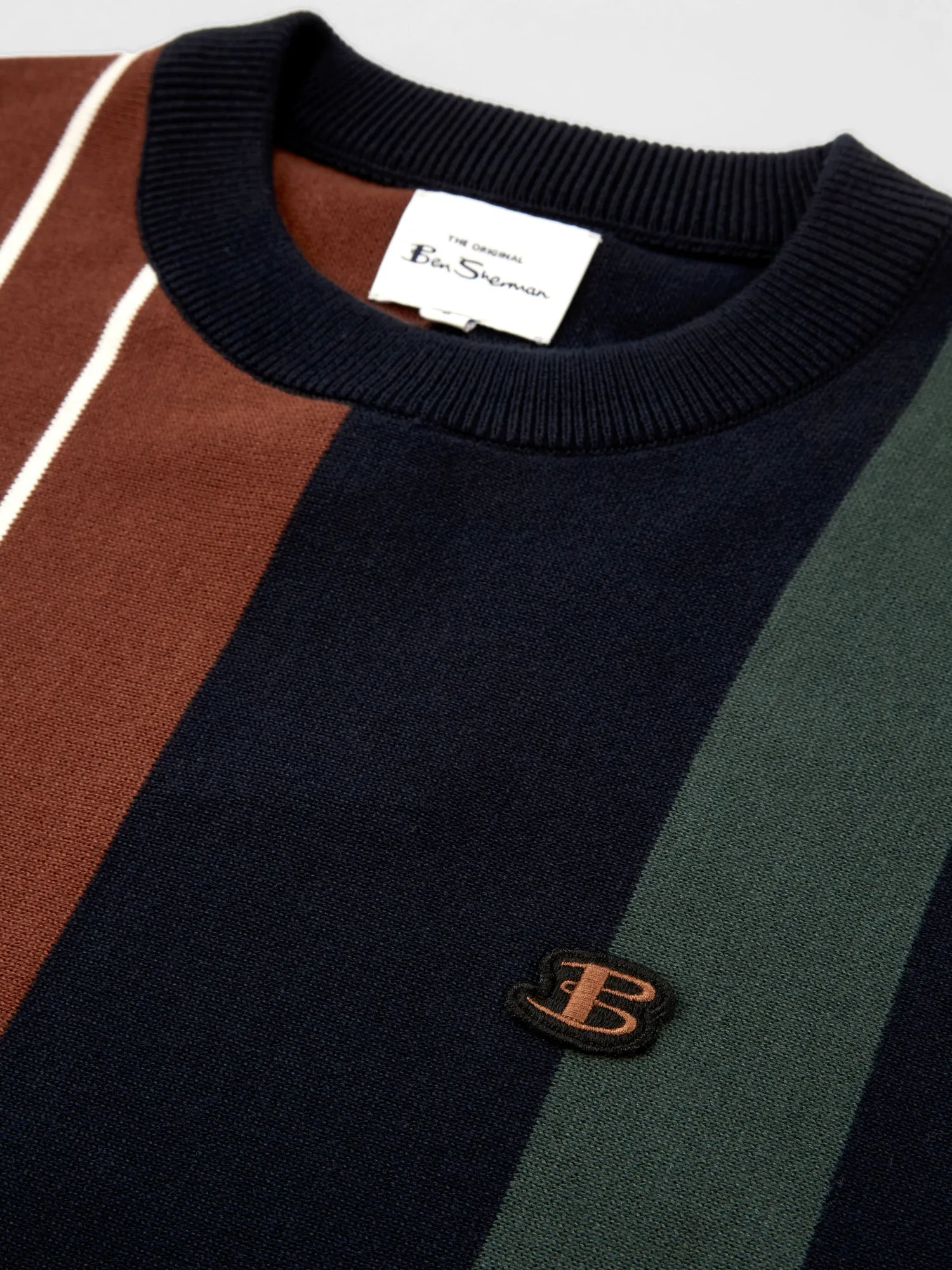 Vertical-Stripe Crewneck Sweater - Dark Navy sold by Ben Sherman product image thumbnail 3
