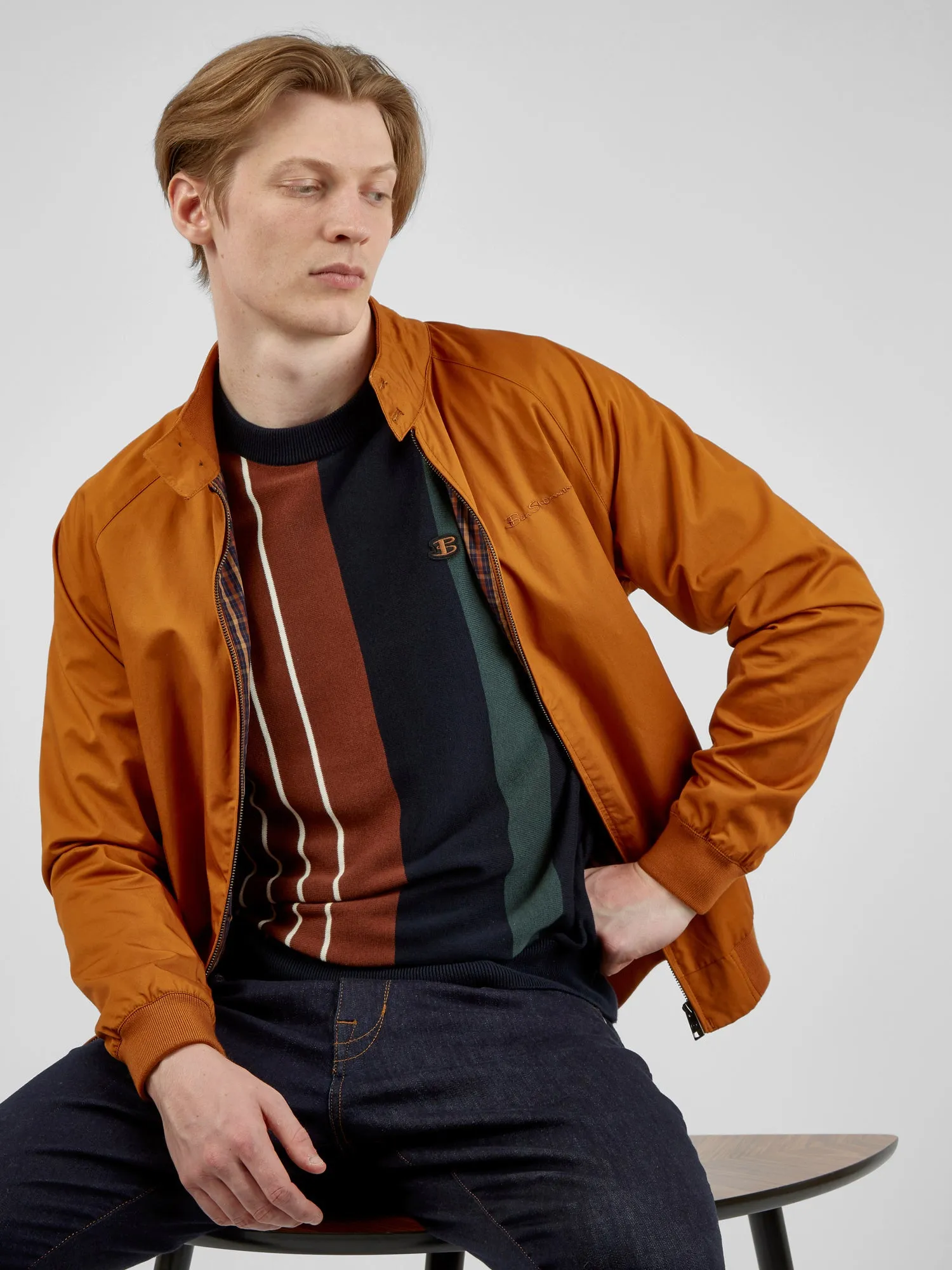 Vertical-Stripe Crewneck Sweater - Dark Navy sold by Ben Sherman product image thumbnail 5