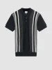 Birdseye Stripe Knit Polo - Black sold by Ben Sherman