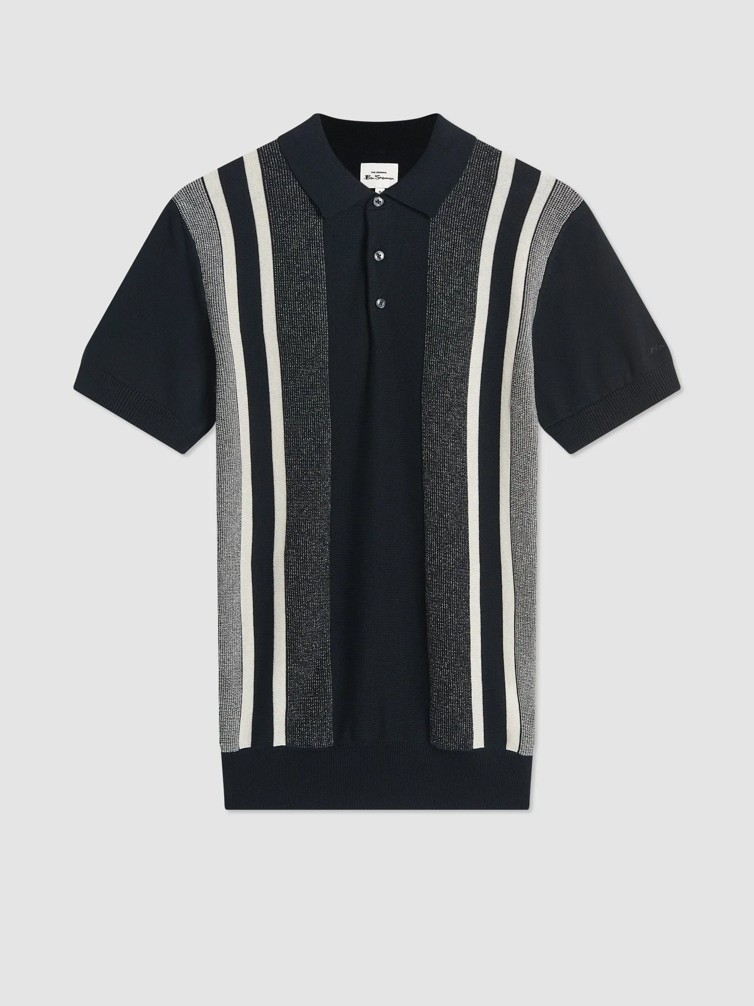 Birdseye Stripe Knit Polo - Black sold by Ben Sherman product image thumbnail 4