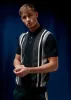 Birdseye Stripe Knit Polo - Black sold by Ben Sherman