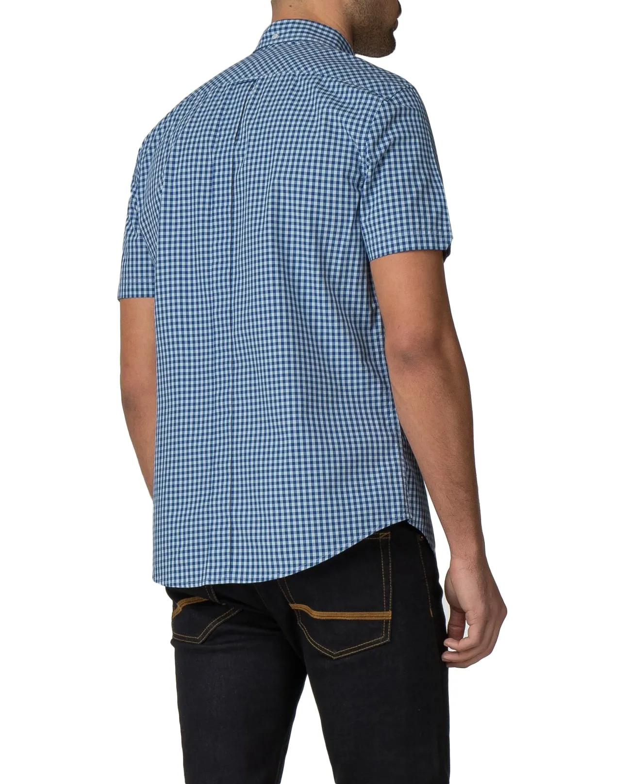 Short-Sleeve Gingham Shirt - Sky Blue sold by Ben Sherman product image thumbnail 2