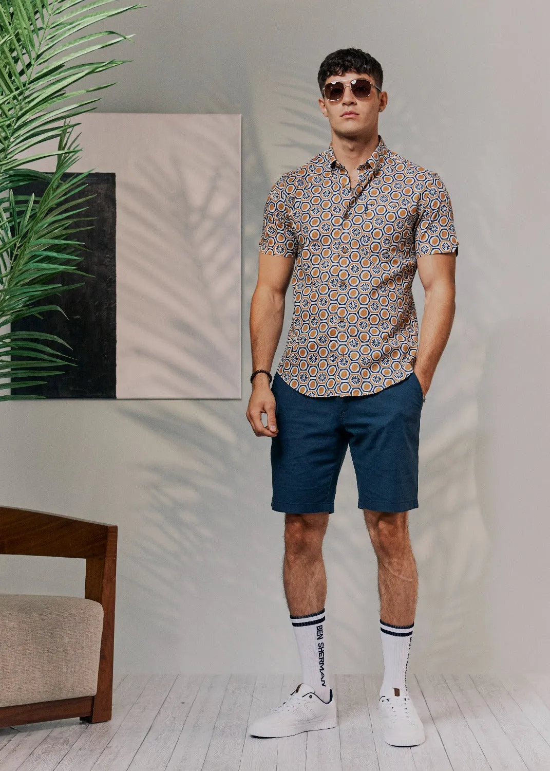 Retro Floral Print Short-Sleeve Shirt sold by Ben Sherman product image thumbnail 2