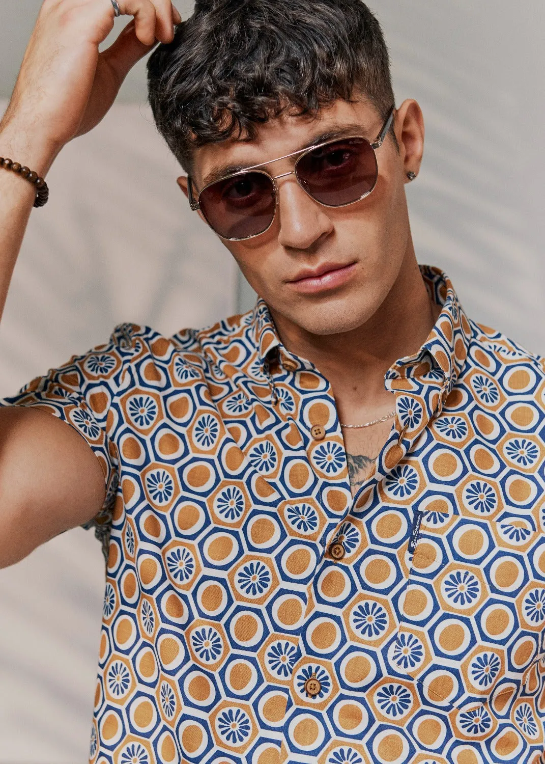 Retro Floral Print Short-Sleeve Shirt sold by Ben Sherman