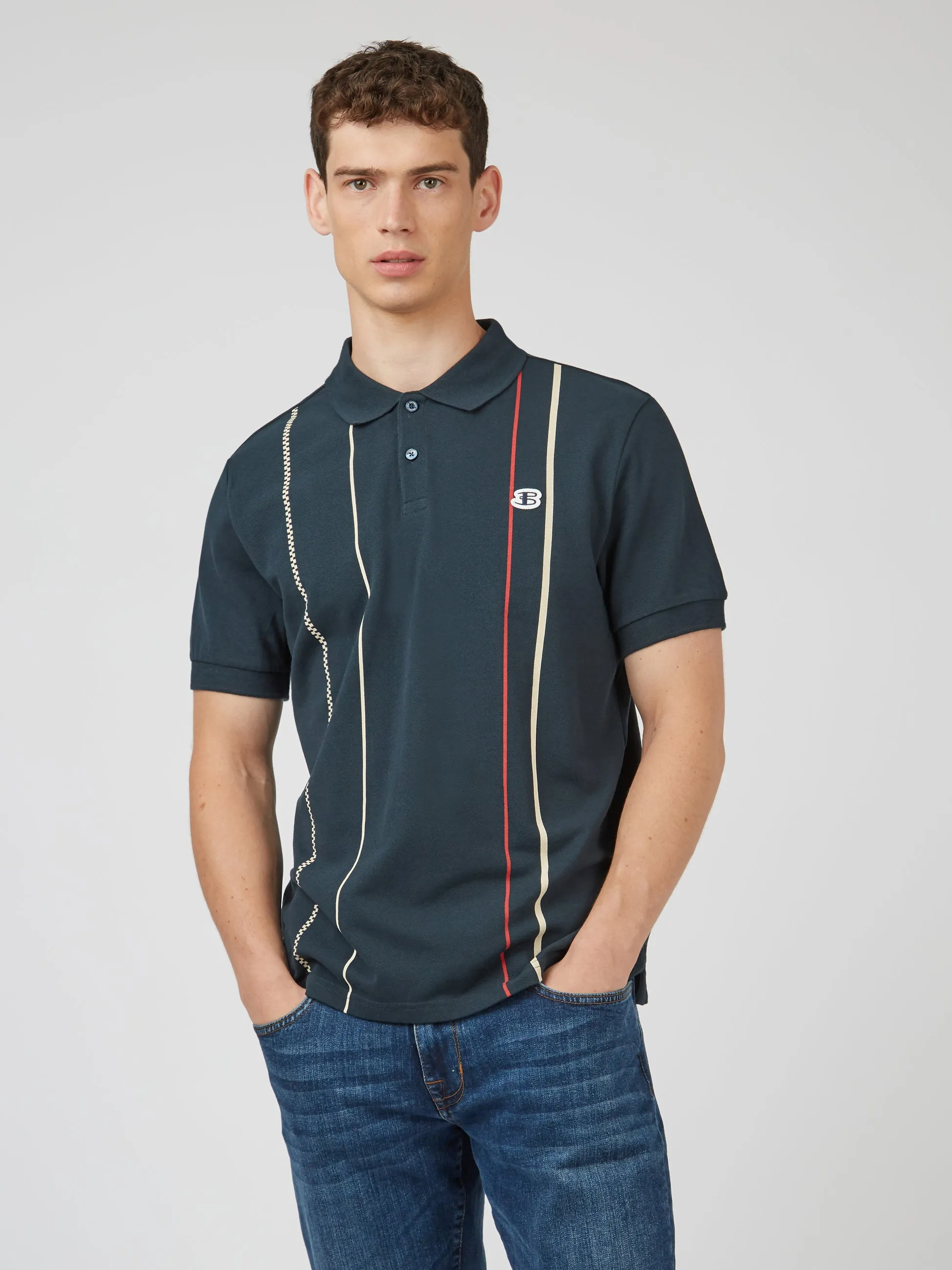 B by Ben Sherman Organic Stripe Polo sold by Ben Sherman product image thumbnail 4
