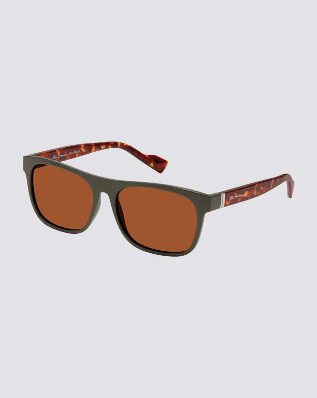 Harry Polarized Eco-Green Sunglasses - Olive/Brown sold by Ben Sherman